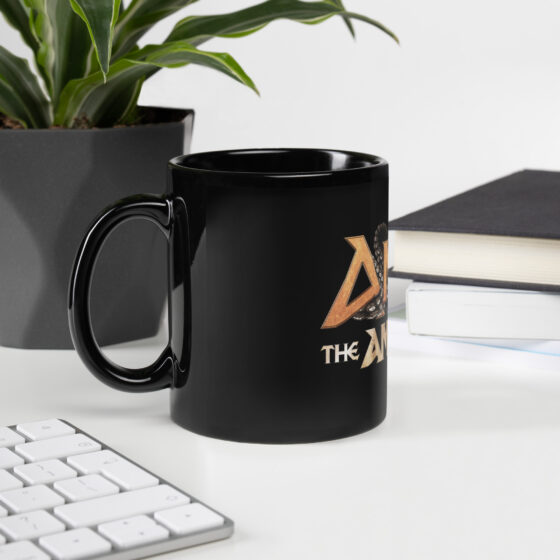 Amos the Amazing Black Glossy Mug - Image 2