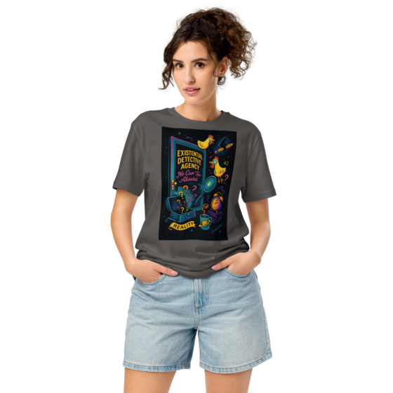 Existential Detective Agency – Embrace the Absurd – Organic Cotton Unisex T-Shirt - Image 11