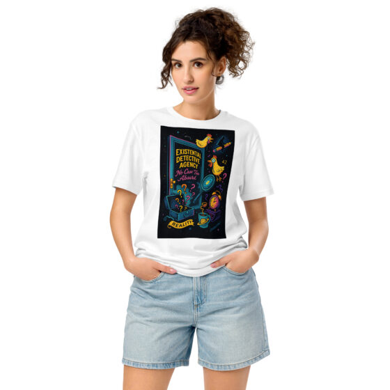 Existential Detective Agency – Embrace the Absurd – Organic Cotton Unisex T-Shirt - Image 9